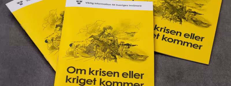 Broschyren Om krisen eller kriget kommer. Foto: Gymnasie- och vuxenutbildningsförvaltningen Karlstad