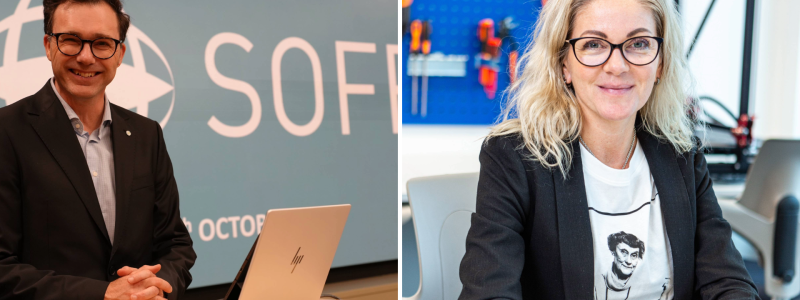 Robert Limmergård, generalsekreterare på SOFF och Frida Finnman, Head of Incubation & Acceleration på Innovatum Science Park. Foto: Innovatum Science Park
