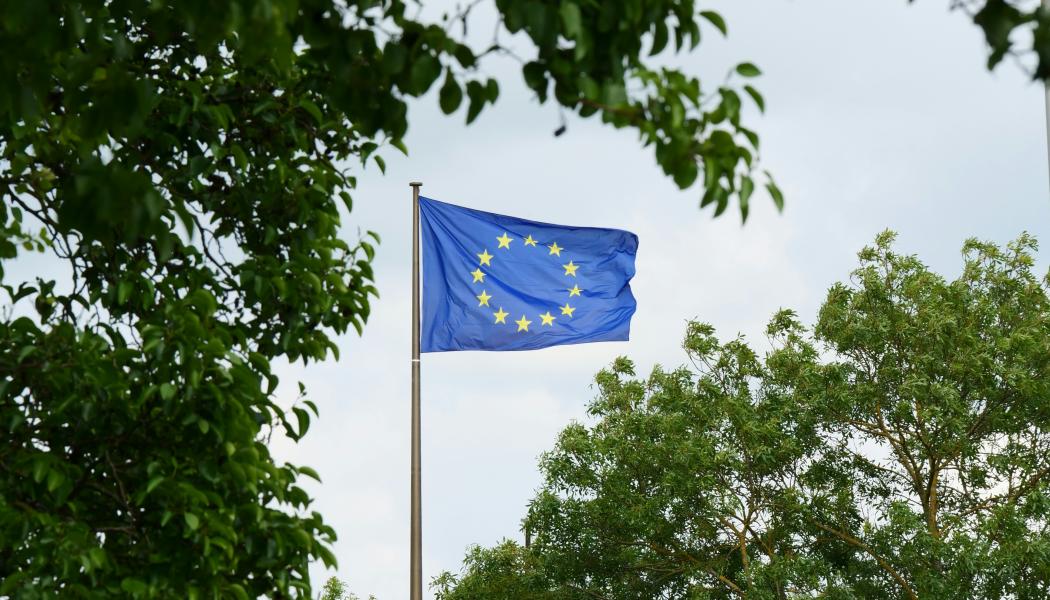 Hissad EU-flagga i franska La Rochelle. Foto: Rafael Garcin
