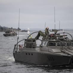 Amfibiestyrkor i samband med Aurora 17 Foto: Försvarsmakten
