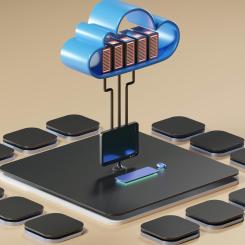 Illustration av molnbaserad IT-infrastruktur och datahantering i hybrid- och multimolnmiljöer. Foto: Growtika/Unsplash