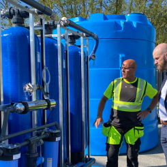 Med portabla vattenverk kan åvatten renas till dricksvatten vid en krissituation. Foto: Kävlinge kommun